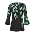 thumbnail image 5 of CYMMPU Floral Printed 3/4 Sleeve Blouses for Women Dressy Casual Summer Trendy Shirts Loose Fit Spring Tops T-Shirts V Neck A-line Dressy Tops T-Shirts Black L, 5 of 5