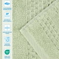 thumbnail image 4 of Superior Playa Zero Twist Cotton Solid Waffle Textured 6 Piece Towel Set, Green, 4 of 7