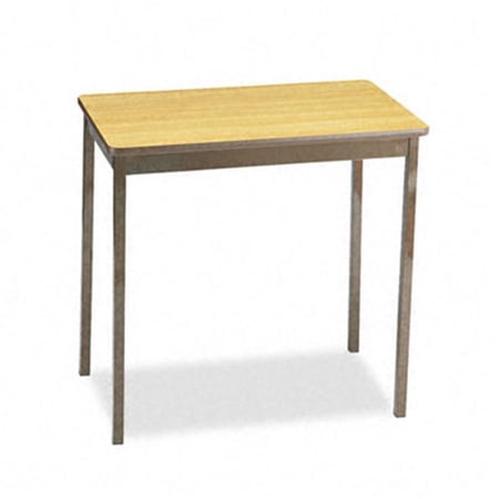 Barricks Utility Table With Steel Legs Rectangular Oak - 30w x 18d x 30h