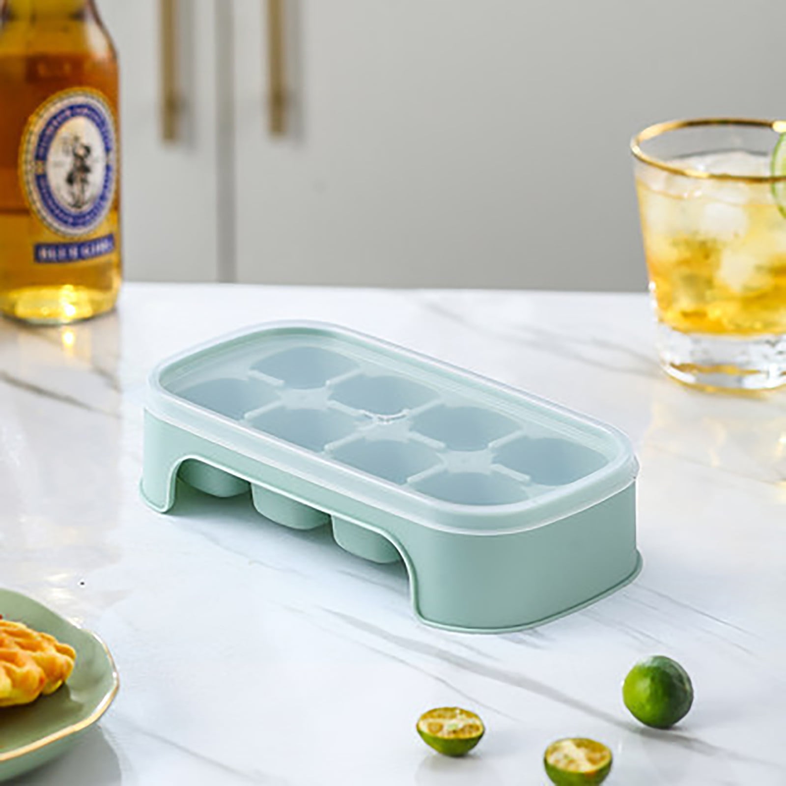 Mini Ice Maker Cup, Cylinder Ice Cube Mold, Small Ice Cube Tray with Lid,  Decompress Ice Lattice Molding Ice Cup Press-Type, 60 Ice Cubes Make