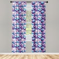 thumbnail image 4 of Ambesonne Floral Window Curtains, Lotus Flower and Buds Motifs, Each 28" W x 95" L, Fuchsia and Lavender, 4 of 4