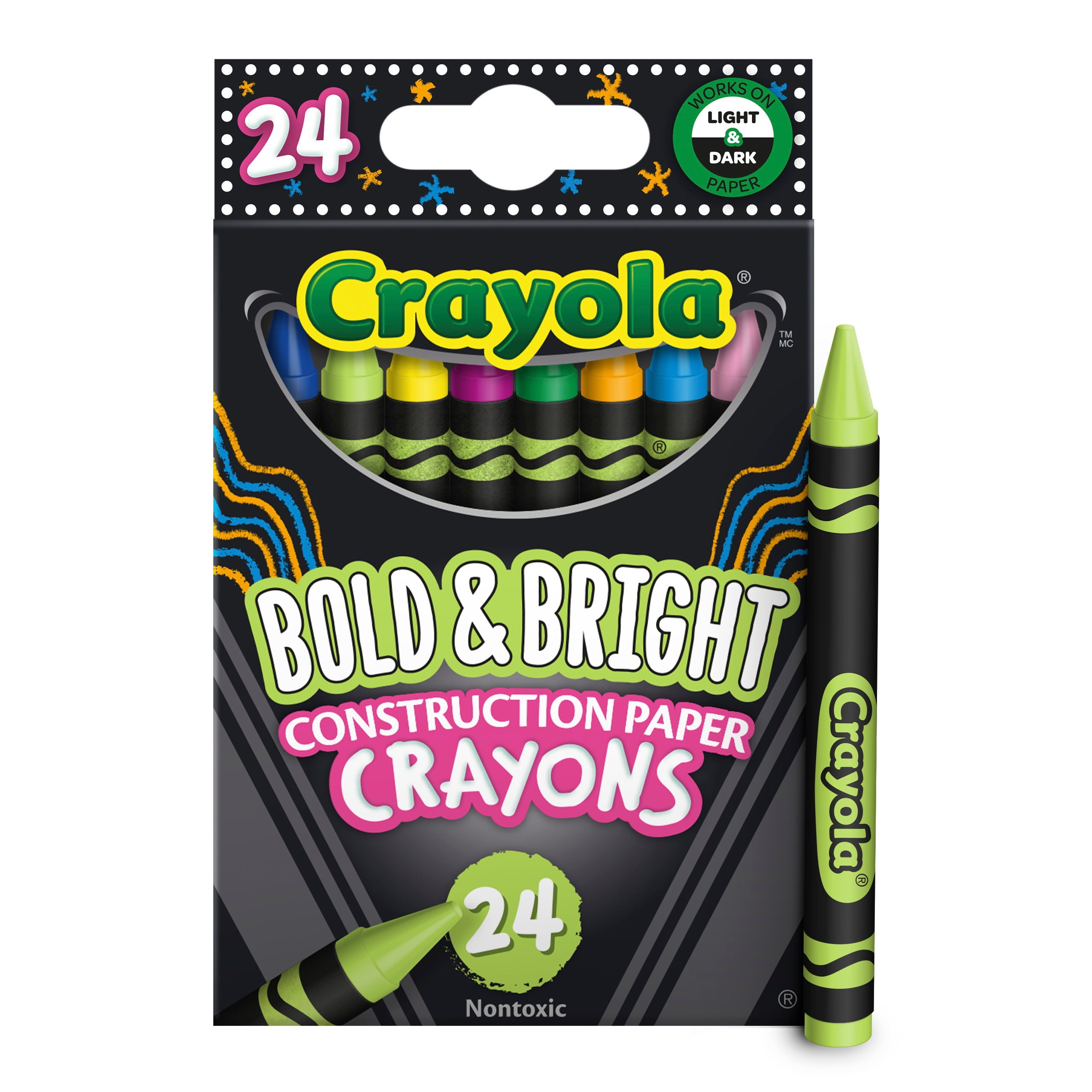 Crayola Construction Paper Crayons, School & Art Supplies, Easter Basket Stuffers, 24 Ct