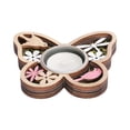 thumbnail image 2 of Flower-Shaped Wooden Candle Holder, 3D Carvings Wood Tea Light Holder Home Table Decor Wood Candlesticks Holders Valentine's Day Wedding Birthday Gift(Flower), 2 of 7