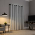 thumbnail image 2 of Sun Zero Channing Grid Texture Draft Shield Fleece Insulated 100% Blackout Grommet Curtain Panel, 50X84, Pearl, 2 of 10