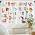 thumbnail image 3 of ABC Animal Curtains 42x63 Inch Cute Colorful Alphabet Kids Bedroom Classroom Print Curtains Boy Girls Playroom Nursery Children Toddler Small Short Curtains 2 Panels Window Treatment Drapes, 3 of 6