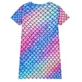 thumbnail image 3 of WIBACKER 3-12Y Girls Short Sleeve Mermaid Nightgown Soft Kids Nightdress Pajamas for Toddler to Big Girl Nightie Dress, 3 of 10