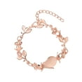 thumbnail image 2 of XIAQUJ Fashion Women Opal Leaf Rose Gold Bracelet Engagement Jewelry Gifts Bracelets A, 2 of 8