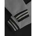thumbnail image 5 of Hat and Beyond Mens Varsity Brushed Fleece Button Up Large Striped Collar Cuff Pocketed Coat Jacket, 5 of 6