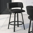 thumbnail image 2 of Amisco Stinson 26 In. Swivel Counter Stool - Black Faux Leather / Black Metal, 2 of 5