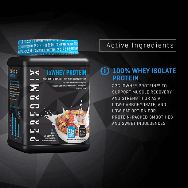Performix ioWhey Protein, Post Workout Recovery, Fruity Cereal, 18