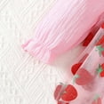 thumbnail image 6 of Ulitacool Onesies 0-3 Months Unisex 9-12 Months Long Sleeve Mesh Jumpsuit Baby Crewneck Strawberry Embroidered Towel Adorable Outfits Pink, 6 of 9