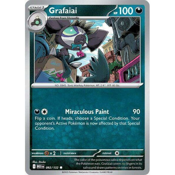 Pokemon ME01: Mega Evolution Common Grafaiai #92