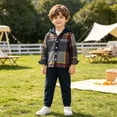 thumbnail image 5 of NAISIBABY Autumn 2-Piece Set for Boys: Long-Sleeve Checked Hooded Single-Breasted Top & Casual Pants Multicolor Size 3-6M, 5 of 6