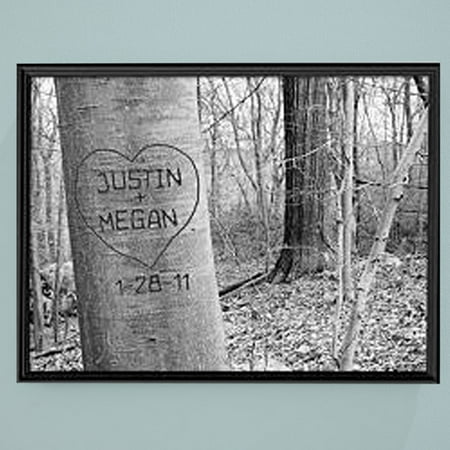 Personalized Lovers' Heart Canvas Framed Art, 16"x20"
