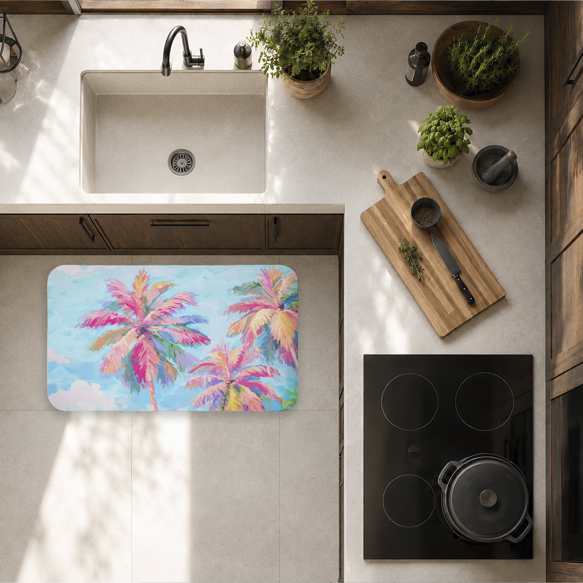 Stupell Industries Vibrant Tropics Palm Tree Printed Anti-Fatigue Floor Mat, design by Ziwei Li