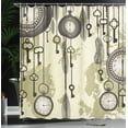 thumbnail image 4 of Ambesonne Tribal Shower Curtain, Green Old 20s Design, 69"Wx70"L, Green Grey Cream, 4 of 5