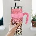 thumbnail image 6 of 40 oz Tumbler with Handle and Straw Leak Proof 40oz Pink Leopard Glitter Cup Insulated Stainless Steel Coffee Travel Mug Leopard Stuff Gift for Women, 6 of 6