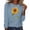 Blue, variant on Long Sleeve Shirts for Women Sunflower Graphic T Shirt Long Sleeve Crewneck Pullover Tops Cute Casual Cotton Tee Tops Loose Blouses Long Sleeve Tops