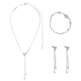 thumbnail image 1 of 1 Set Jewelry Set Rhinestone Drop Necklace Dangler Bangle Tassel Choker Earrings, 1 of 8