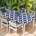 thumbnail image 2 of Retro Rhombus Table Cloths for 5 Foot Rectangle Tables, Morocco Abstract Geometric Art Navy Blue Patio Waterproof Elastic Fitted Tablecloths, Washable Rectangular Table Cover for Camping, 2 of 8