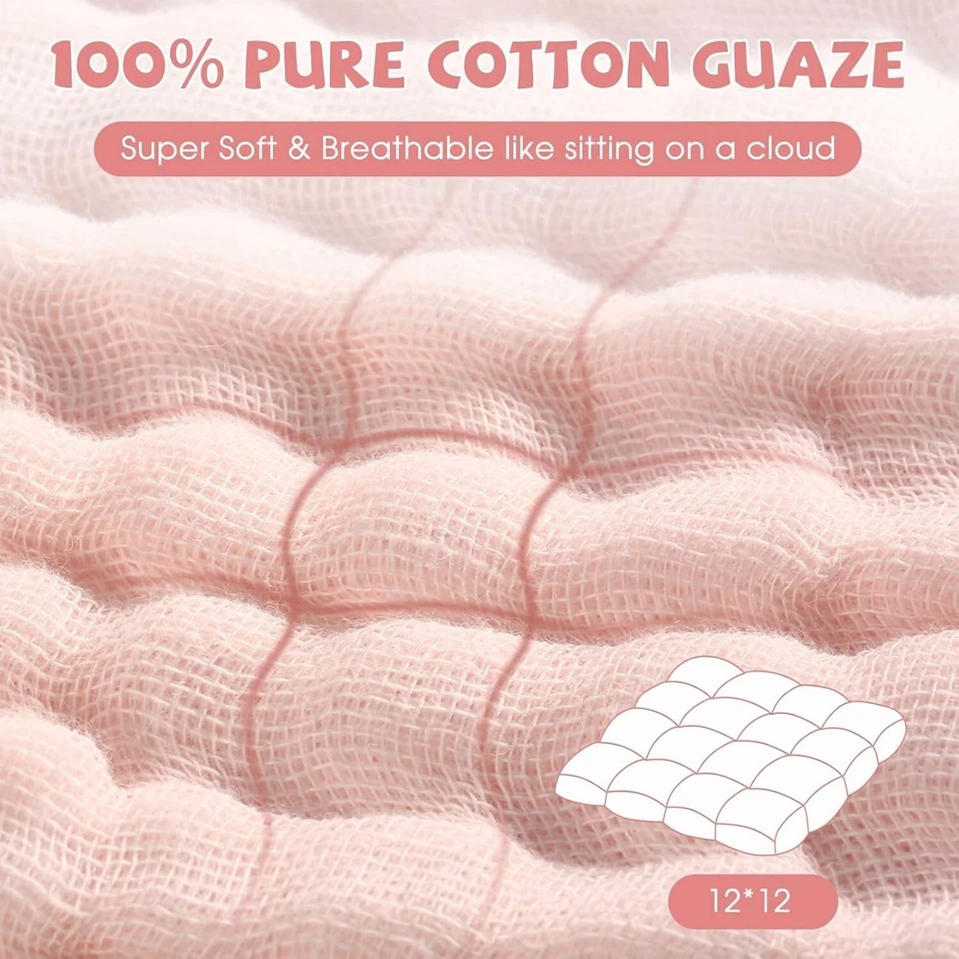 PRIME - Mukin Baby Washcloths And Burp Cloths, Soft Absorbent Towels For Newborns