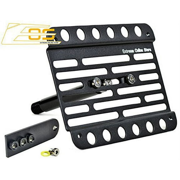 Extreme Online Store Replacement for 2011-2018 Mercedes Benz W218 CLS-Class W/PDC | EOS Version 1 Mid Sized Front Bumper Tow Hook License Plate Relocator with Lowering Mount Bracket Tow-332-L