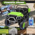thumbnail image 3 of Joyracer 24V Kids Ride on Car Truck, 2 Seater 4WD Electric UTV, Remote Control, Storage Space, Music, Green, 3 of 8