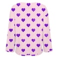 thumbnail image 5 of Outfmvch Valentine's Day Shirts Heart Printed Shirts Formal Tops for Women Valentines Day Shirts Women Top Plus Size Blouse for Women Womens Plus Size Blouses Pink L, 5 of 5