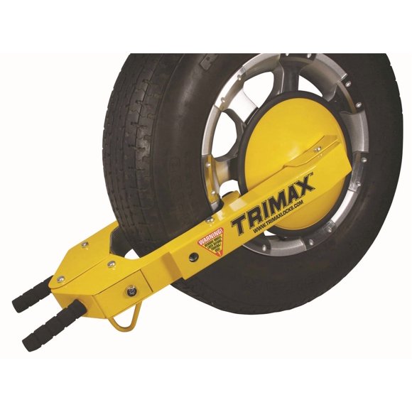 Trimax Serrure de Roue de Remorque TWL100 s'Adapte aux Roues de 10 à 18 Pouces; Ouverture Maximale de 14 Pouces; Couvre les Écrous de Roue