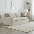 thumbnail image 6 of Savoir Sofa, 2 Accent Pillows, Contemporary Beige Linen Fabric 84 Inch, 6 of 6