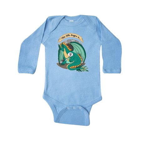 

Inktastic First Birthday This Little Dragon Is 1 Gift Baby Boy or Baby Girl Long Sleeve Bodysuit