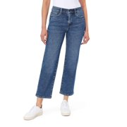 kensie Jeans for Women The Ella Vintage Straight High-Rise Straight Leg 27-Inch Inseam Raw Edge, Melbourne, 0