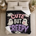 thumbnail image 5 of Cute But Creepy Halloween Ghost Pattern Whimsical Cartoon, Festive Halloween Scene, Warm Flannel Blanket for Living Room and Reading Nook, Art Lovers Halloween Gift, Festive Home Decor, 5 of 9