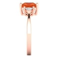 thumbnail image 3 of 2.32 ctw 3 Stone Anniversary Ring for Women | Princess Cut Simulated Red Diamond | Hyperallergenic Solid 14K Rose Gold, 3 of 5