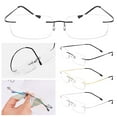 thumbnail image 5 of +1.0~-4.0 Ultralight Metal Frameless Frame Reading Glasses Presbyopia Eyeglasses Far Sight Eyewear Anti Blue-ray BLACK STRENGTH +4.00, 5 of 8