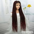 thumbnail image 7 of Super Long 40 Inches Twist Braided Wigs Synthetic Full Lace Frontal Wig Knotless Braiding Wigs Pre Plucked with Baby Hair for Black Women 1B/BUG Color, 7 of 7
