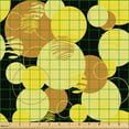 thumbnail image 2 of Ambesonne Retro Fabric by the Yard Upholstery, Circles Stripes on Dark Back, 10 Yards, Mustard Pastel Yellow, 2 of 5