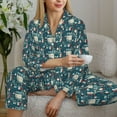 thumbnail image 6 of Pofeuu France and Paris Print Womens Pajamas Set Long Sleeve Sleepwear Button Down Nightwear Soft Pj Lounge Sets Button Down Pajamas Women-X-Large, 6 of 7