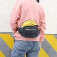 thumbnail image 3 of Bolsos de hombro de pecho de cintura grande multicapa de tela Oxford para hombres de moda (negro) Likrtyny Para estrenar, 3 of 9