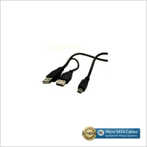 USB 2.0 Y Cable A Male to A Male and 5 Pin Mini