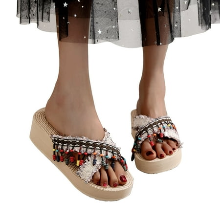 

YanHoo Clearance Cute Slide Sandals Women Open Toe Slippers Shoes Comfy Sandals Casual Comfortable Beach Sandals