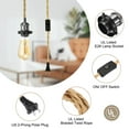 thumbnail image 3 of 15.4Ft Pendant Light Cord Kit, Plug in E26 Socket Hanging Light with Switch Industrial Vintage Twisted Rope, Black, 3 of 6