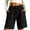 *Black, variant on VBVC Women's and Women's Plus Waffle Bermuda Shorts , Casual Knee-Length Shorts For Women , Ladies' Elastic Waist Drawstring Shorts with Pockets,Beige,M-5XL