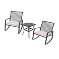 thumbnail image 7 of Outdoor Patio Bistro Metal Rocking Conversation Set with Table, Weatherproof Rope & Steel, Removable Cushion Covers, Anti-Tip Rocking Chairs for Balcony Porch, 7 of 7