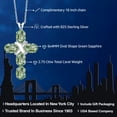 thumbnail image 2 of Gem Stone King 925 Sterling Silver Green Sapphire Cross Pendant Necklace for Women (2.75 Cttw, Gemstone September Birthstone, Oval 6X4MM, With 18 inch Silver Chain), 2 of 5