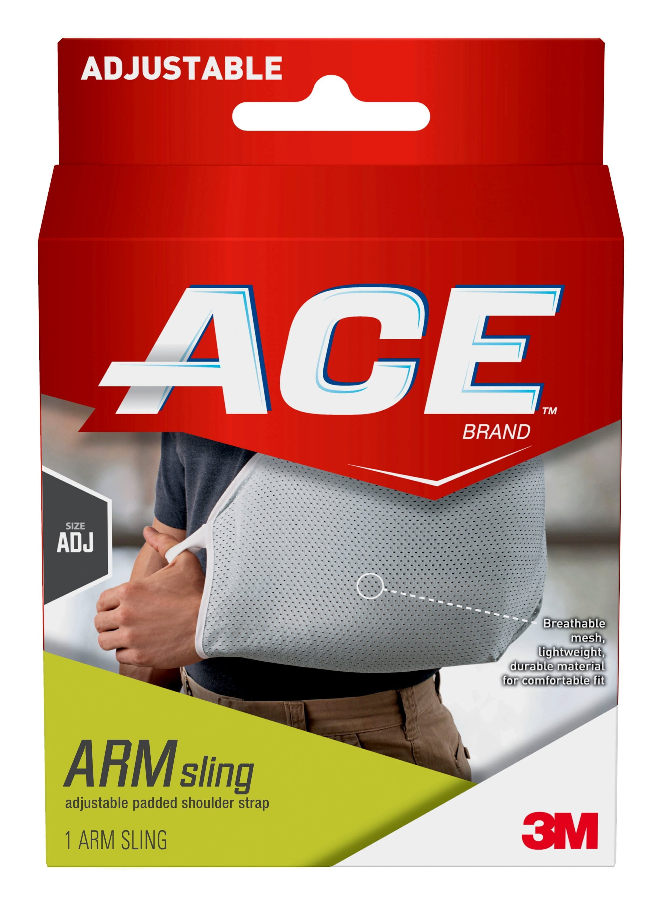 ACE Brand Arm Sling, Adjustable Padded Shoulder Strap, Gray