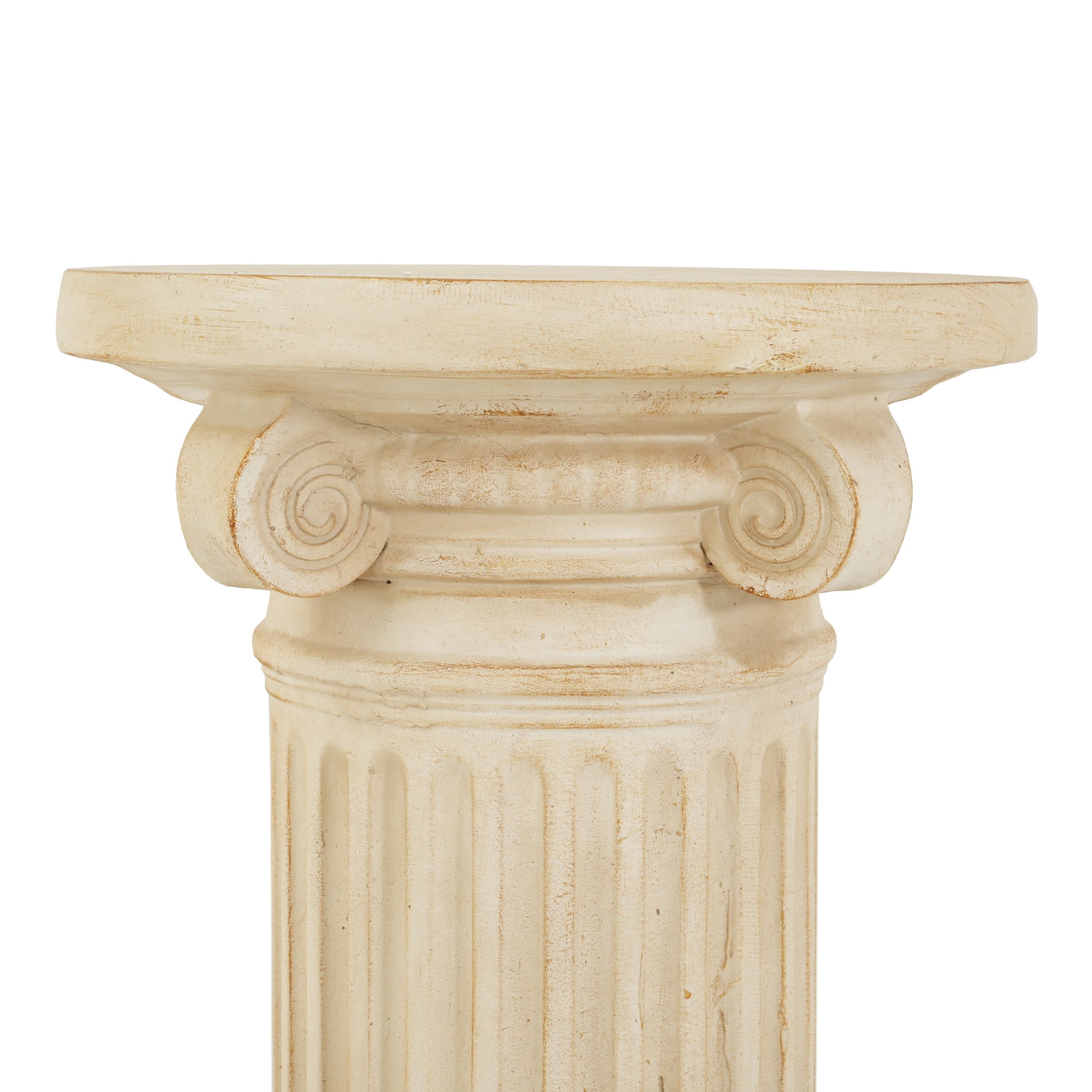Christopher Knight Home 25.39"H Handcrafted MGO Pedestal Plant Stand for Indoor Outdoor, Travertine
