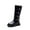 Black, variant on Girls Fall Winter Boots Fashion Mid Calf Lined Warm Shoes Non Sole Booties and Toddler Youth Princess Boots Size 4 Y-4.5 Y