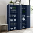 thumbnail image 2 of Crosley Furniture Savannah 2pc Traditional Wood Kitchen Storage Pantry in Navy, 2 of 14