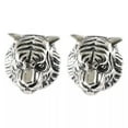 thumbnail image 3 of HOOUN Pure S925 Sterling Silver Stud Men Women Gift Lucky Carved Tiger Head Earrings, 3 of 6